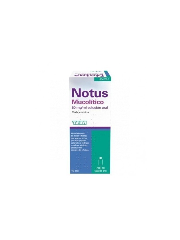 NOTUS MUCOLÍTICO 50 MG ML SOLUCIÓN ORAL 1 FRASCO DE 200 ML